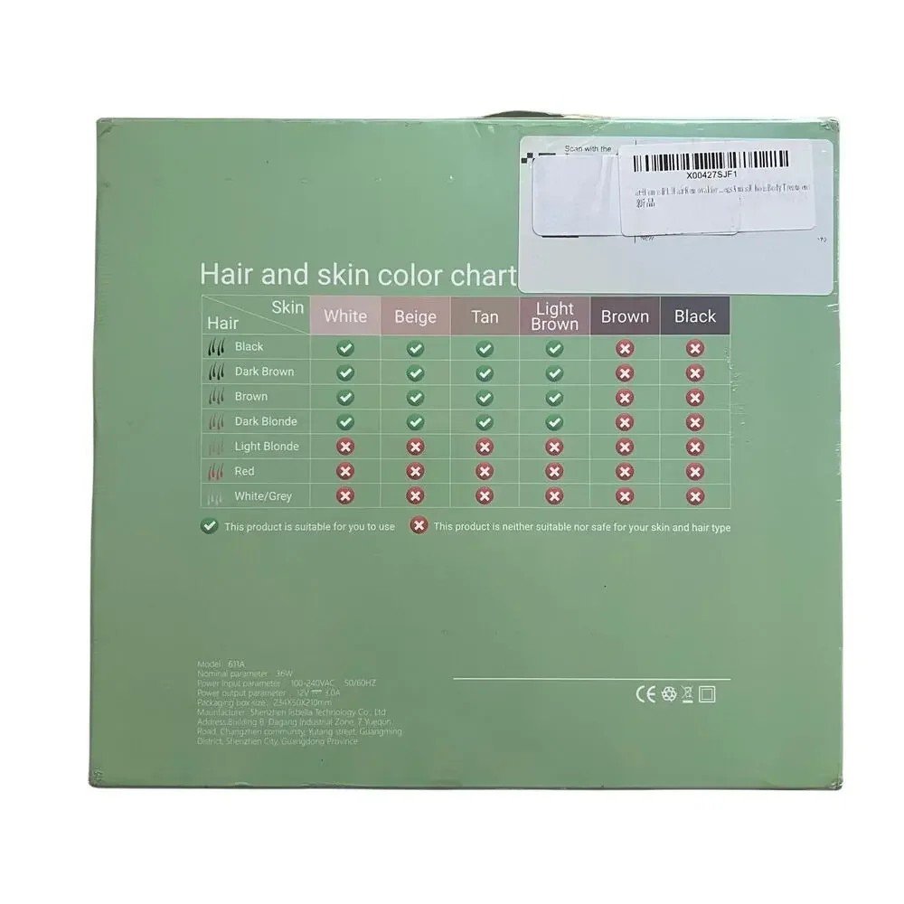 Sarlisi IPL Hair Removal Device - 2 in 1 Function Hair Removal/Skin Rejuvination